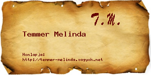 Temmer Melinda névjegykártya